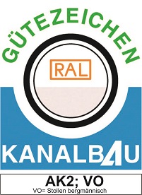 Gütezeichen Kanalbau AK 2 VO , Mini-Stollenbau